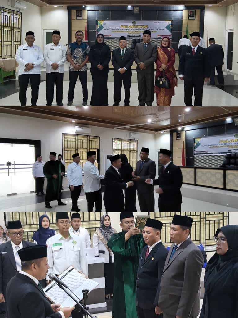 Kakanwil Kemenag Riau Lantik Kepala MTsN 3 Kampar, Tekankan Jabatan Amanah dan Asta Protas Wajib Jalan