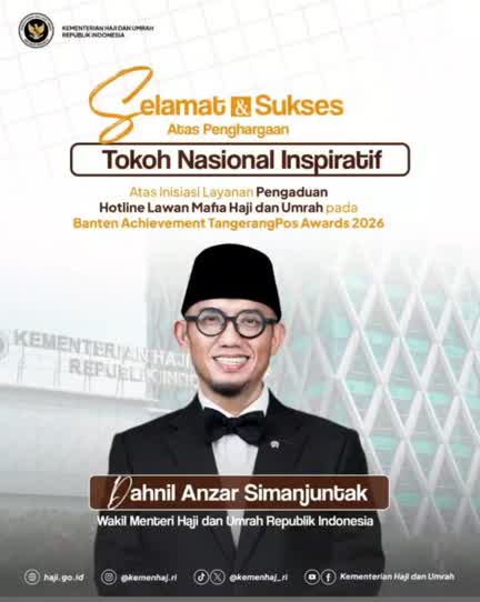Kakan Kemenhaj Kampar Ucapkan Selamat, Wakil Menteri Raih Penghargaan Tokoh Nasional Inspiratif